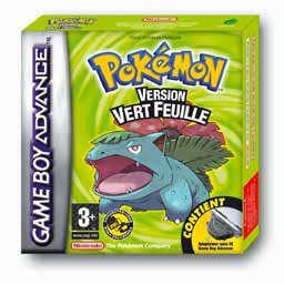 Pokemon Vert Feuille avec adaptateur (en boîte) - Game Boy Advance