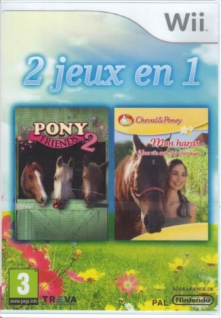 2 jeux en 1 Pony Friends 2 et Mon Haras - une vie avec les chevaux - Wii