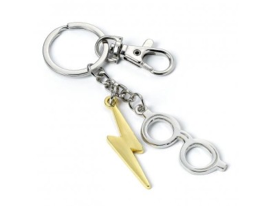 Porte-clés Éclair & lunettes (plaqué argent) - Harry Potter - porte cle