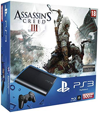Console Playstation 3 Ultra Slim (500 Go) et Assassin's Creed 3 en boîte  - Playstation 3