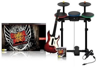Guitar Hero : Warriors of Rock et Guitare - Batterie - Micro en boîte  - Playstation 3