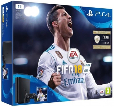 Console Playstation 4 Slim (1 To) et FIFA 18 en boîte  - Playstation 4 