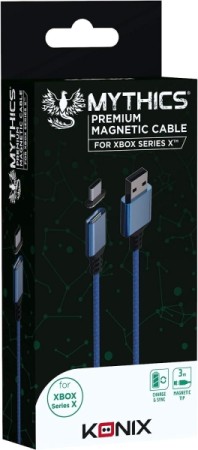 Câble magnétique pour Xbox series X - Konix bleu - XBOX séries X
