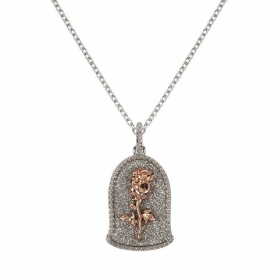 Collier et pendentif - LA BELLE ET LA BETE - La Rose - en laiton plaqué - Cadeau Emballé - Bijouterie