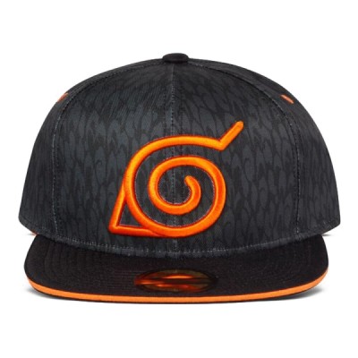 Casquette Snapback Logo Konoha orange fluo - Naruto - Textile