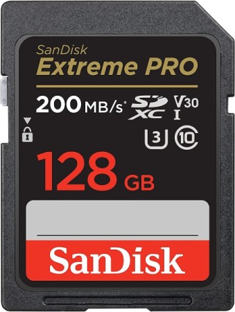 Carte mémoire SanDisk Extreme PRO 128Go, 200MB/s - Multimedia