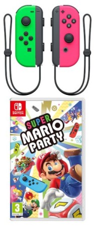 Super Mario Party et 1 paire de Joy-Con Vert et Rose - Switch