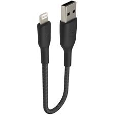 Câble Lightning USB 15 cm noir - Téléphone