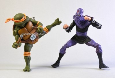 Figurines Michelangelo vs. Foot Soldier - Teenage Mutant Ninja Turtles  - Figurine