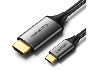Câble USB-C vers HDMI avec Thunderbolt 3 / HDMI 2.0 Ugreen nylon gris - Multimedia