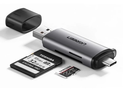 Lecteur de carte USB-C pour smartphone 2-en-1 pour cartes SD MicroSD OTG Ugreen - Ordinateurs portables