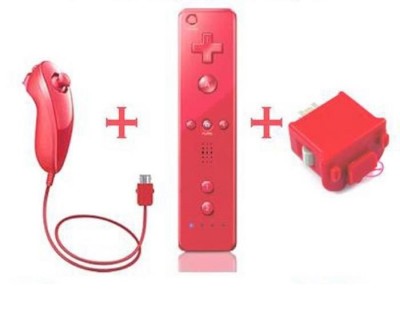Wiimote Rouge et Wii Motion Plus et Nunchuk - Wii