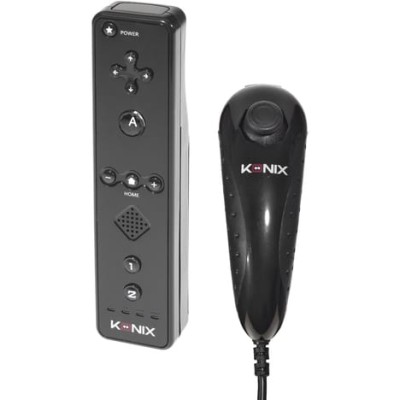 Wiimote et Nunchuk Noirs Konix - Wii
