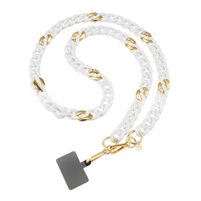 Chaine Longue 120 cm Giulia (Blanc/Gold) Fairplay - Coque