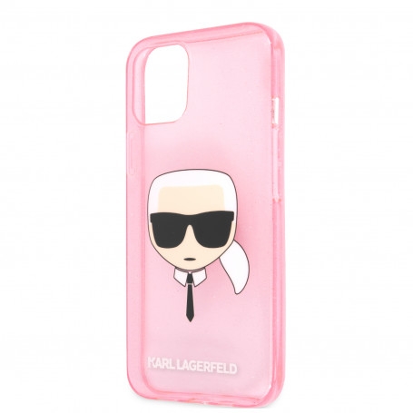 coque en tpu rose a paillettes argentees et avatar karl pour apple iphone 13 pro max karl (3)