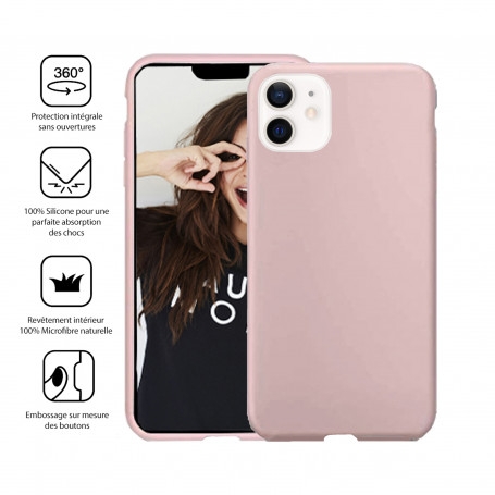 coque premium silicone et microfibre pour apple iphone 13 pro max rose sable jaym classic (2)