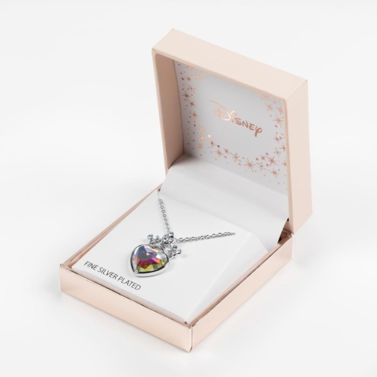 DISNEY Tiare Collier en Laiton Plaque Argent Pierre